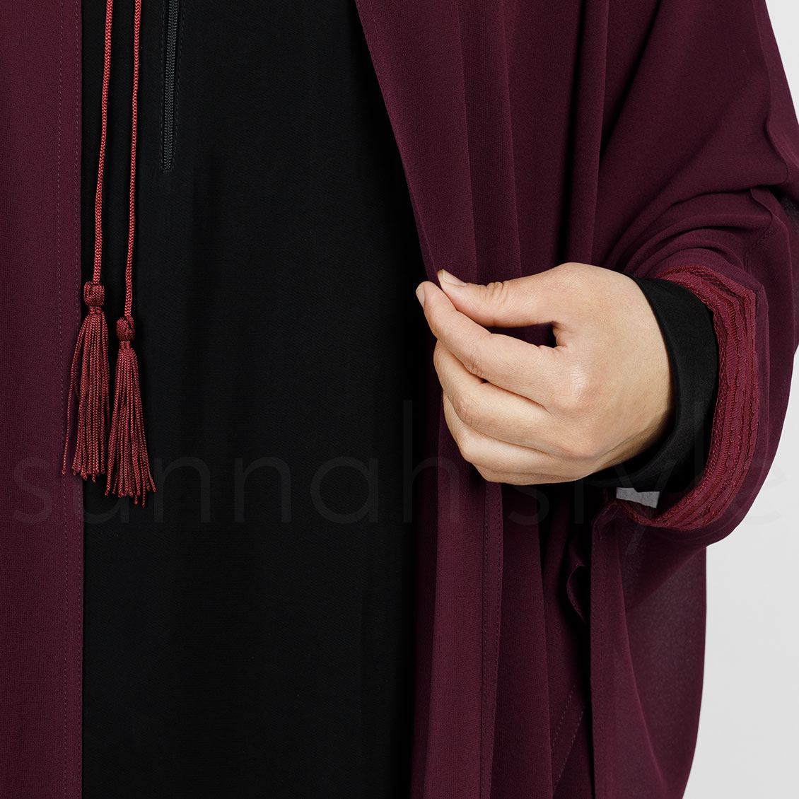 Sunnah Style Shadow Chiffon Robe Boysenberry